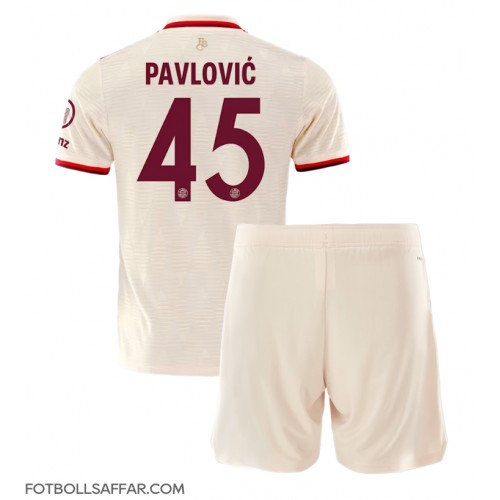 Bayern Munich Aleksandar Pavlovic #45 Tredje Dräkt Barn 2024-25 Kortärmad (+ Korta byxor)